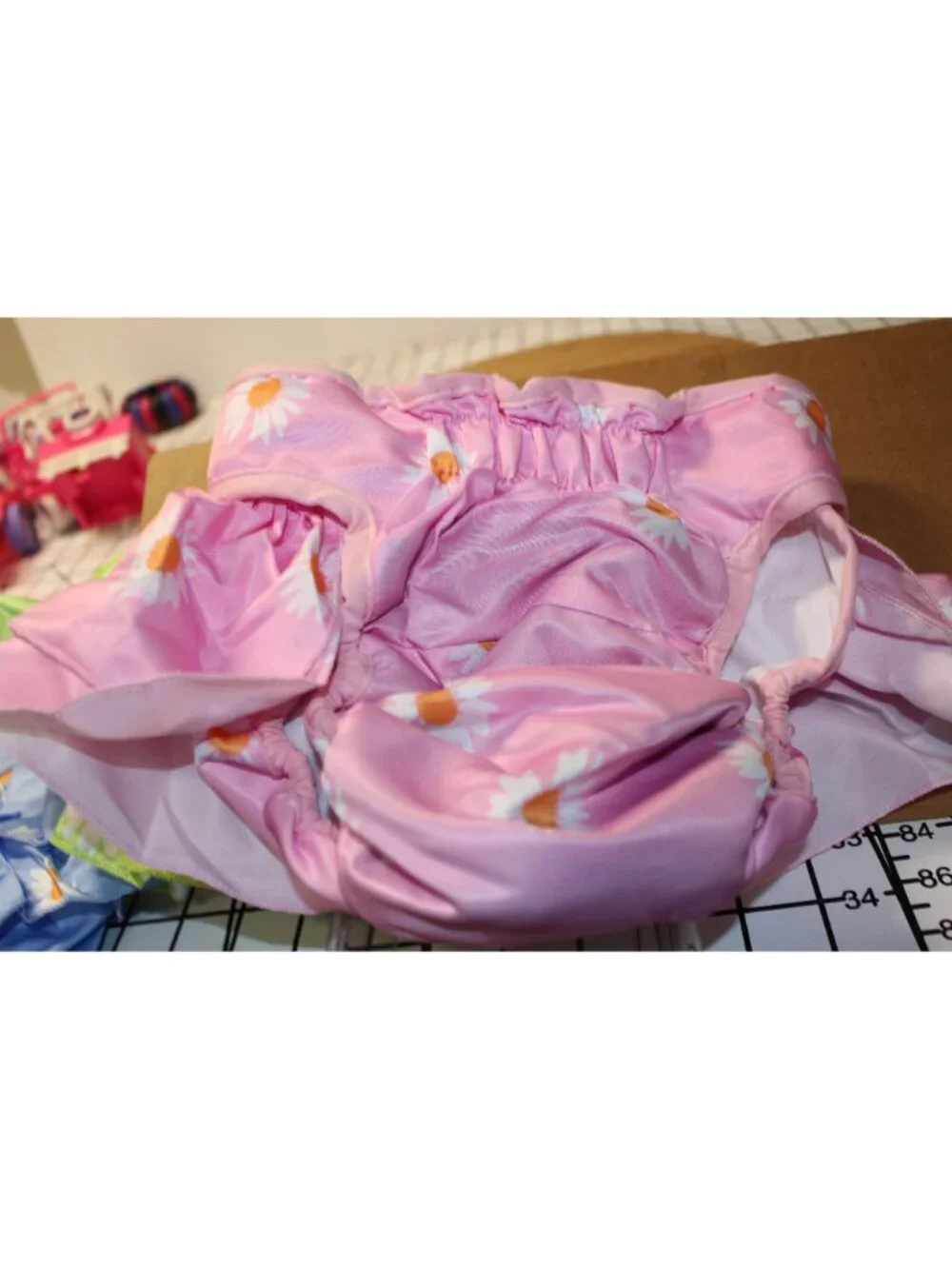 Washable Female Dog Diapers Ruffled Skirt Daisy Floral 3 Pack Large 19-25.5”